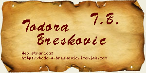 Todora Brešković vizit kartica